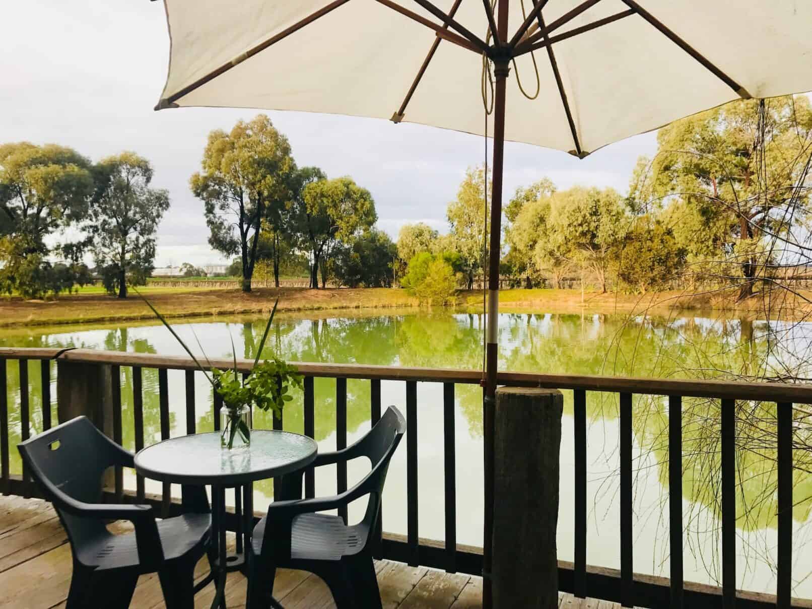 lakeside balcony view