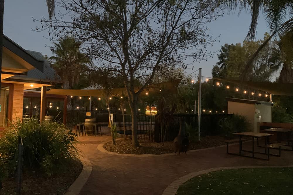 private function area in echuca at night
